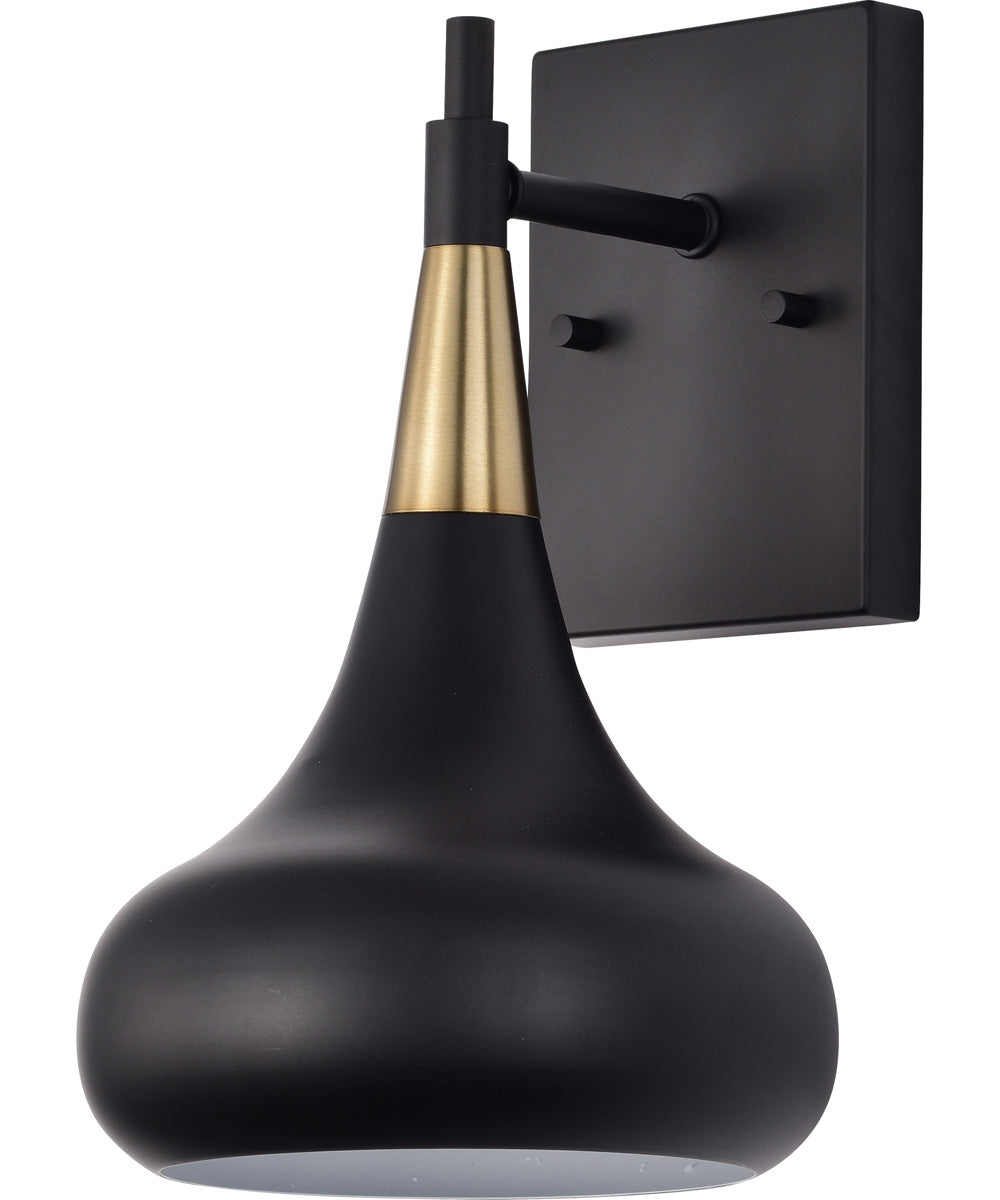 Phoenix 1-Light Vanity & Wall Matte Black / Burnished Brass