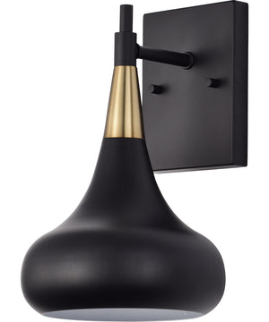 Phoenix 1-Light Vanity & Wall Matte Black / Burnished Brass
