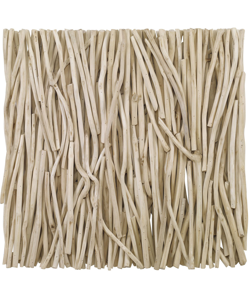 Gathered Teak Square Bleached Wood Wall Decor