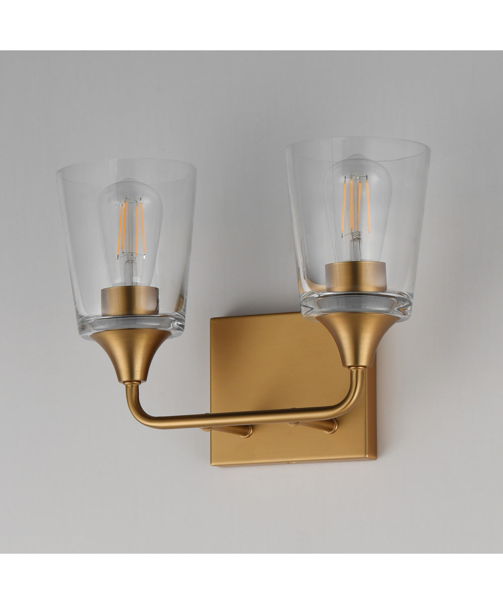Hudson 2-Light Bath Vanity Natural Aged Brass