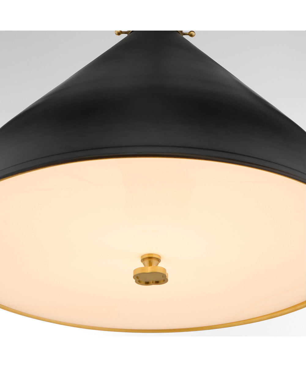 Bonnel 1-light Pendant Matte Black|Aged Brass