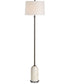 1-Light Floor Lamp with Marble-Look Base in Dark Bronze