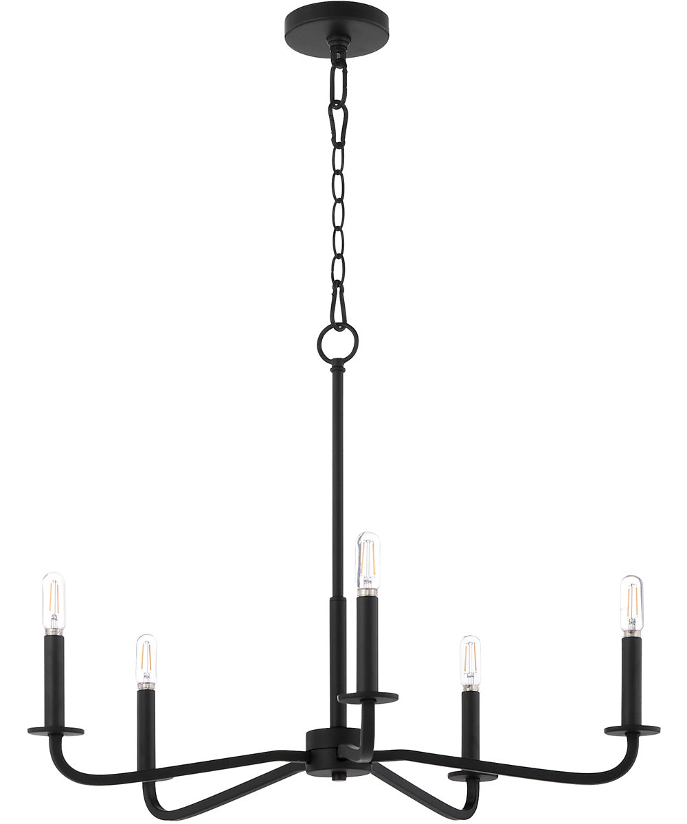 Rutherford 5-light Chandelier Matte Black