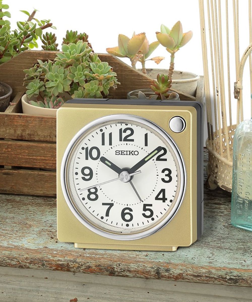 OPEN BOX Alarm Clock  Fuji Dark Gold Plastic Case/Cover