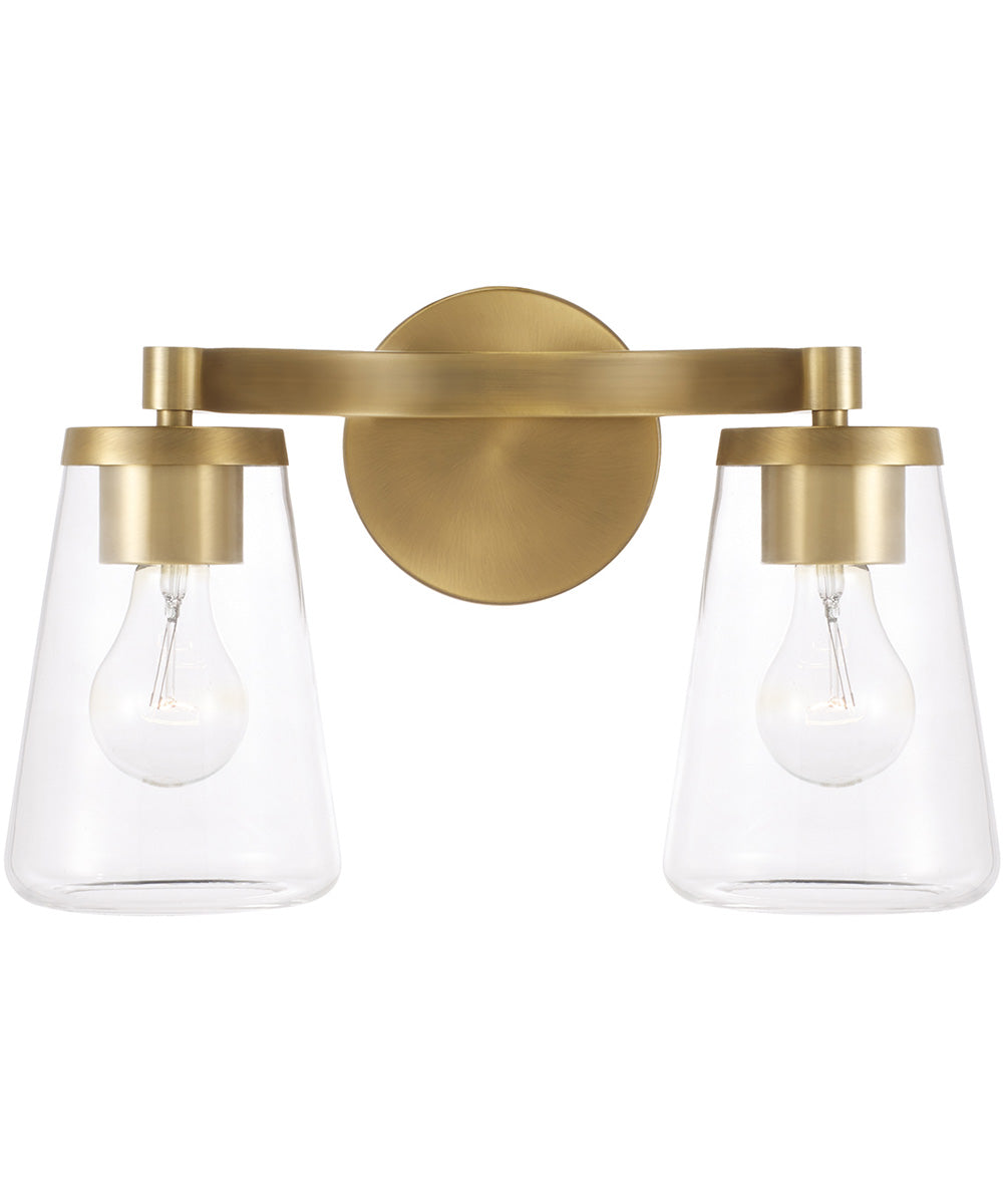 Aaron 2-Light Vanity Aged Brass