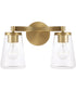 Aaron 2-Light Vanity Aged Brass