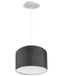 14" W 2 Light Pendant Granite Gray Shade with Diffuser, White Cord