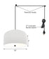 2 Light Swag Plug-In Pendant 14"w White Shade with Diffuser, Black Cord