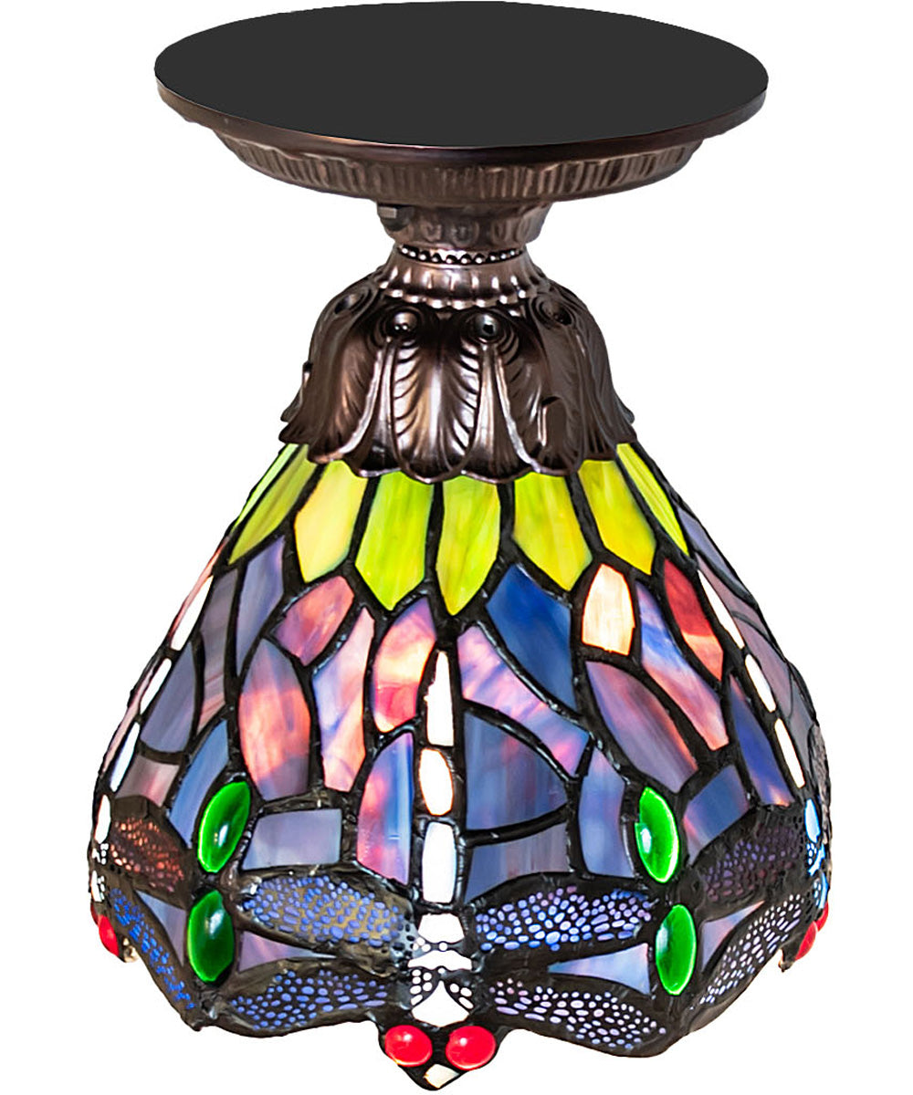 7" Wide Tiffany Hanginghead Dragonfly Flushmount Light