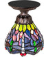 7" Wide Tiffany Hanginghead Dragonfly Flushmount Light