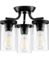 Lassiter Black 3-Light Semi-Flush Mount Matte Black