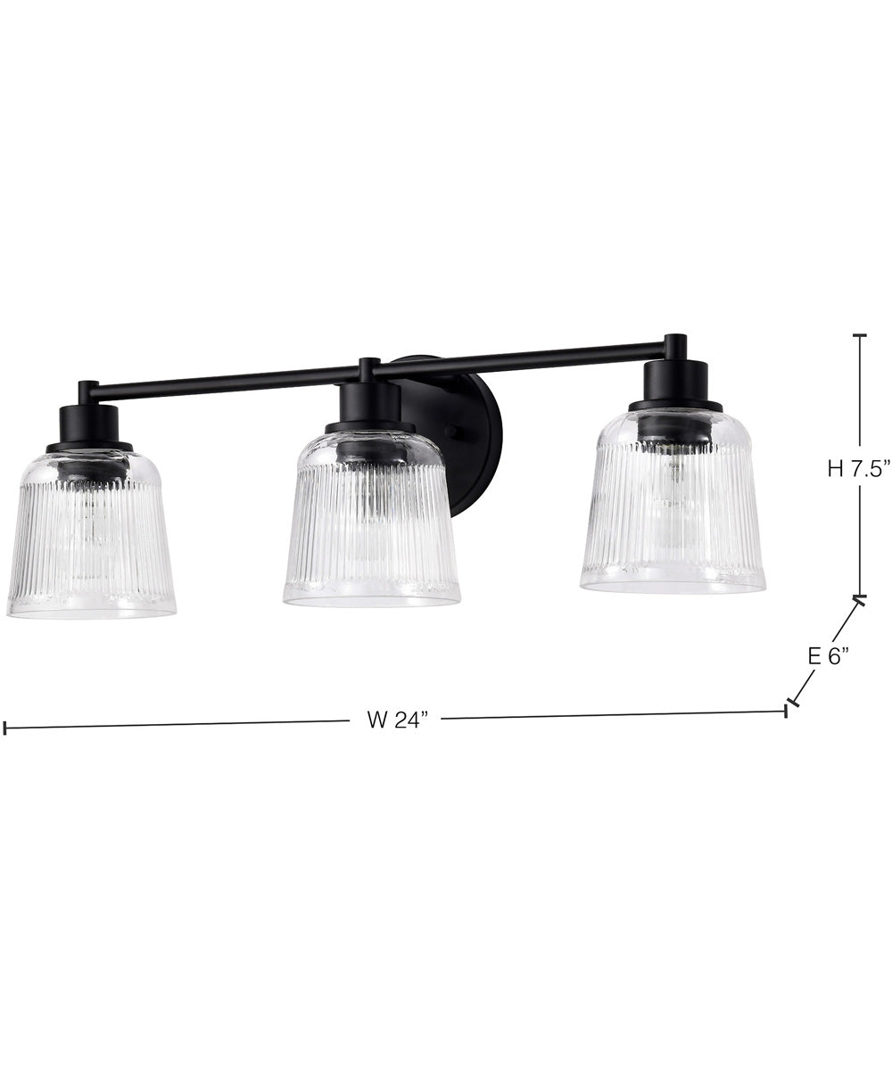 Grayson 3-Light Vanity & Wall Matte Black