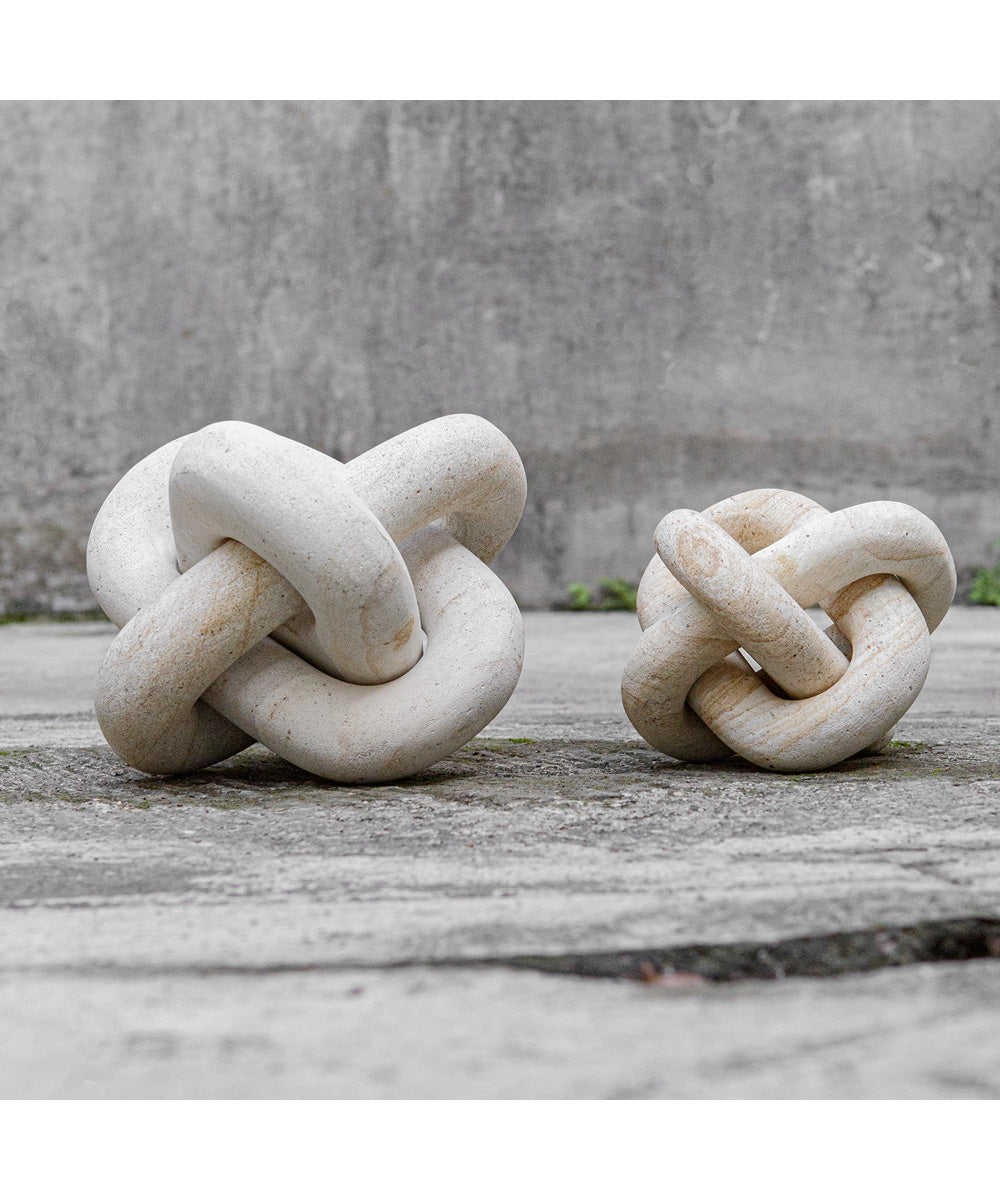 Limestone Link Sculptures, Set of 2