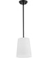 Clarion 1-Light Etched White Pendant P500429 Matte Black