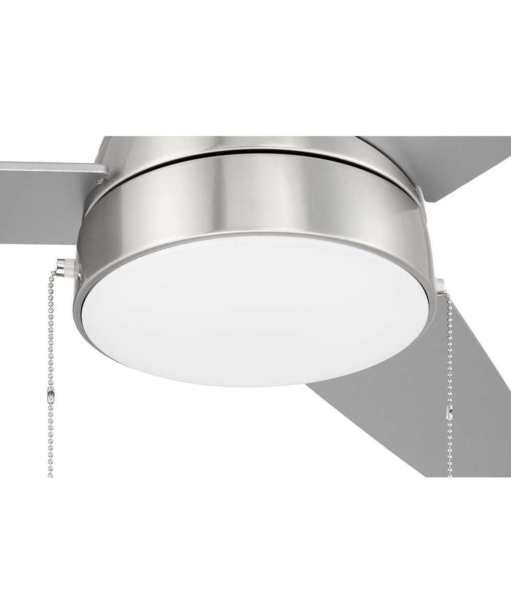 Cozy 52" 3-Blade Ceiling Fan 1-Light Fan Brushed Polished Nickel