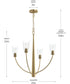 Jheni 4-Light Chandelier with Clear Glass Shades Brushed Gold