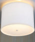 14"W Moderne Flush Mount Conversion Kit  White Fabric Drum Lampshade