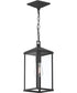 Cantley Outdoor Pendant with Clear Glass Panels Matte Black