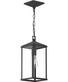 Cantley Outdoor Pendant with Clear Glass Panels Matte Black