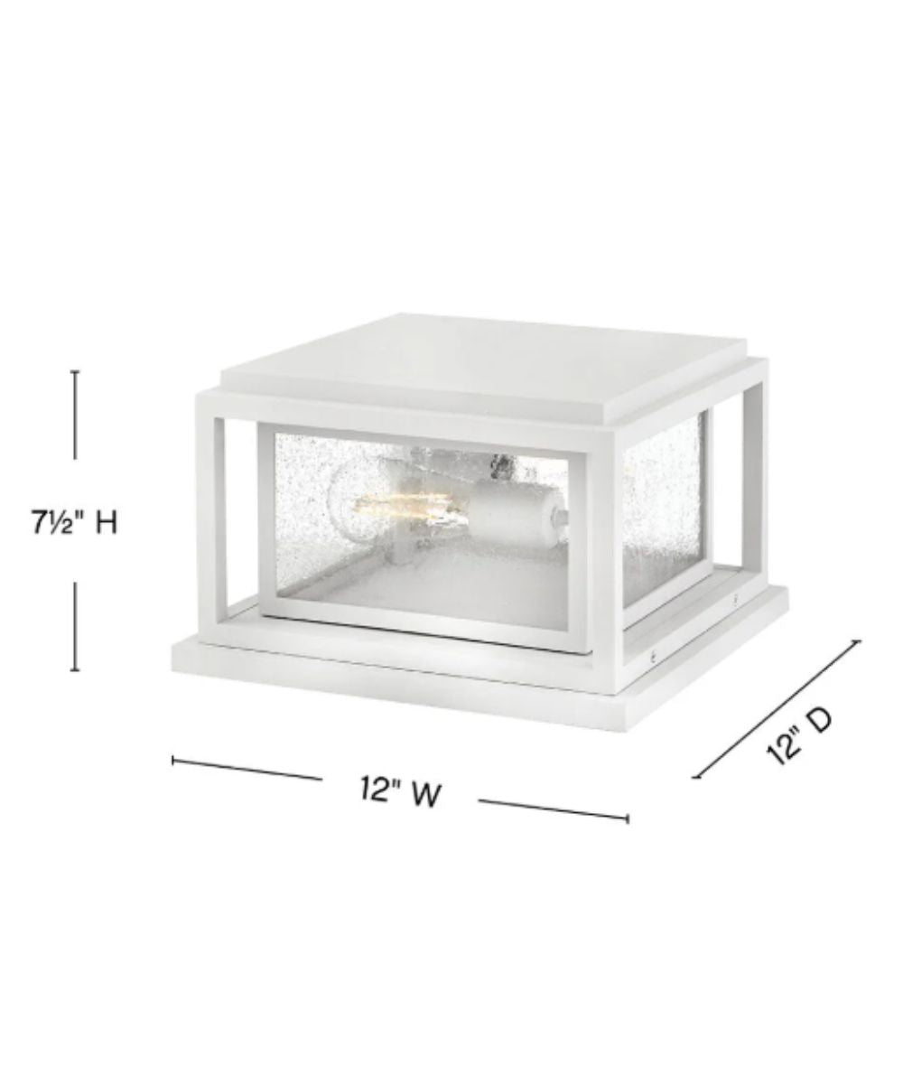 Republic 2-Light Small Pier Mount Lantern 12v in Textured White