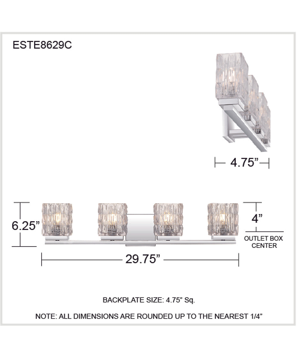 Estelle 4-light Bath Light Polished Chrome