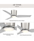 Rynn 48-in. 3-Blade Flush Mount Modern LED Ceiling Fan Brushed Nickel