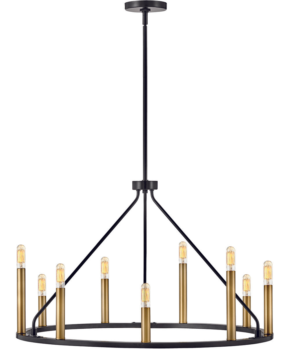 Lazlo 9-Light Medium Single Tier Chandelier in Black