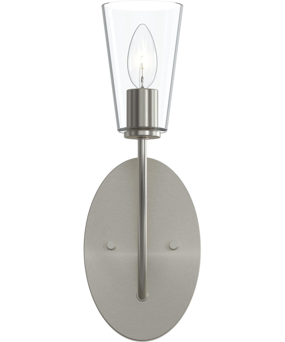 Jheni 1-Light Wall Sconce with Clear Glass Shades Brushed Nickel