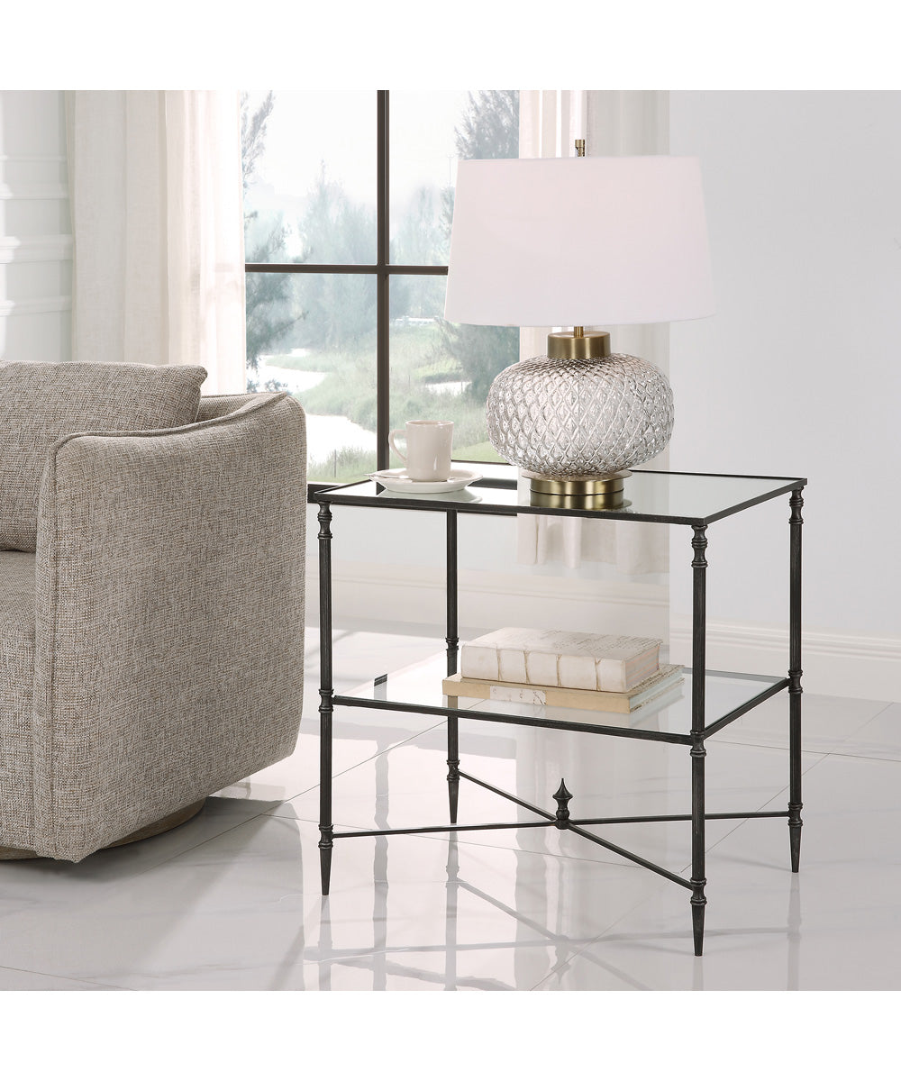 Henzler Mirrored Steel Lamp Table