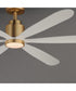 Petals 60 inch 6-Blade Fan w LED White/Natural Aged Brass
