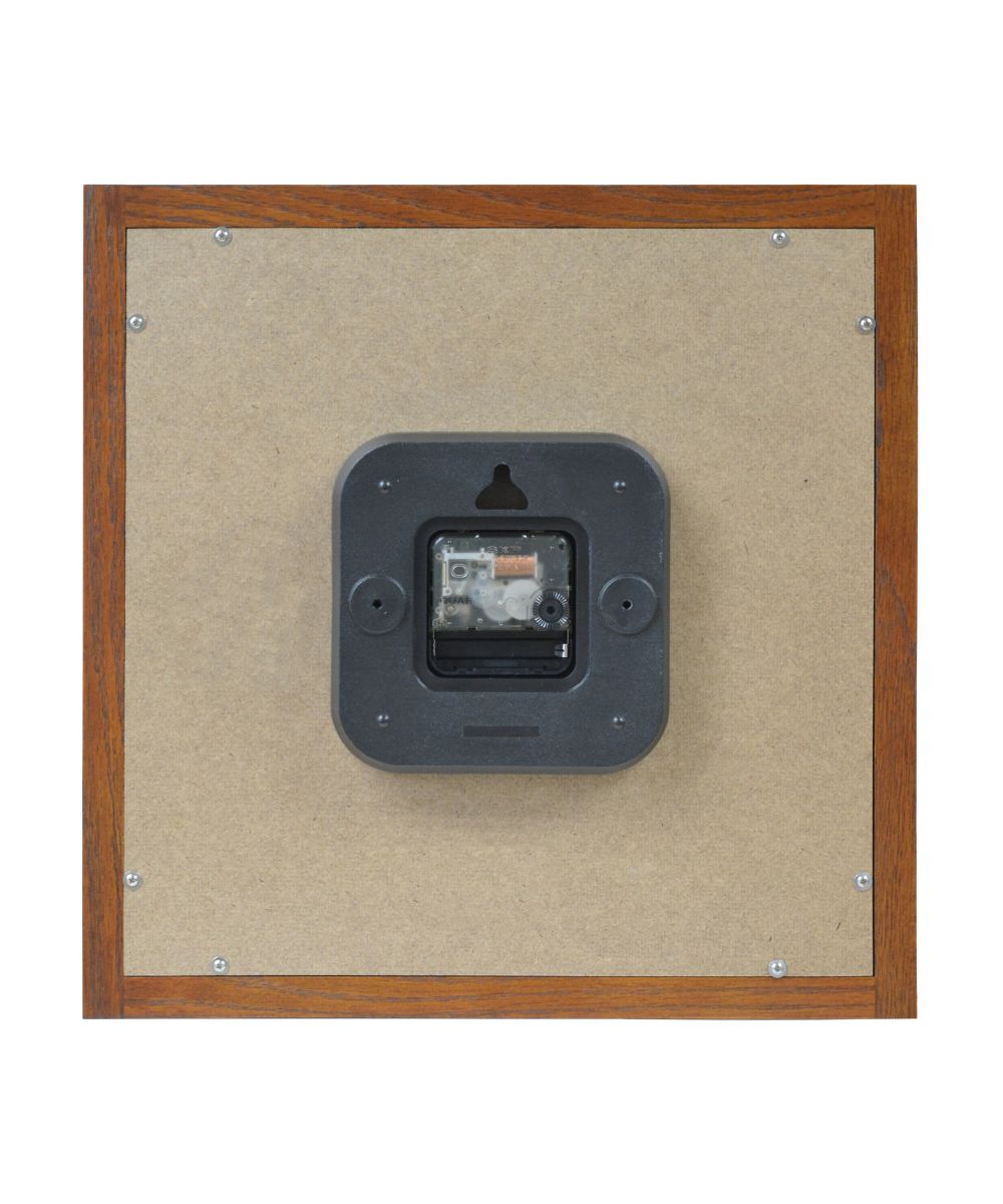 Square Medium Brown Wood Wall Clock