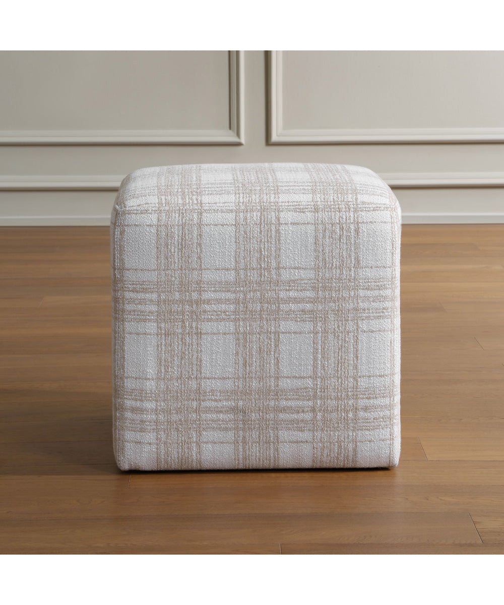 Joie Porcelain Plaid Ottoman