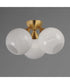 Neve 3-Light Semi Flush Natural Aged Brass