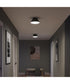 Avra Medium 2-Light Flush Mount with Etched White Glass Shade Matte Black