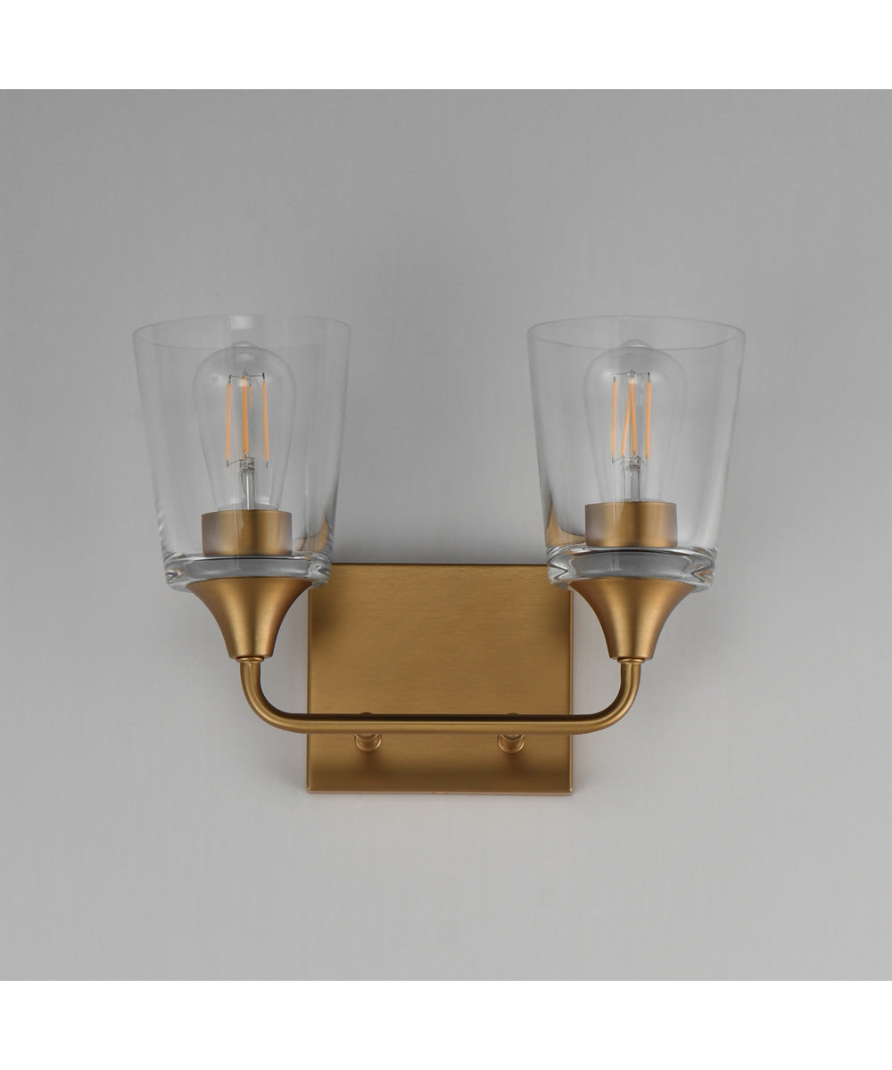 Hudson 2-Light Bath Vanity Natural Aged Brass