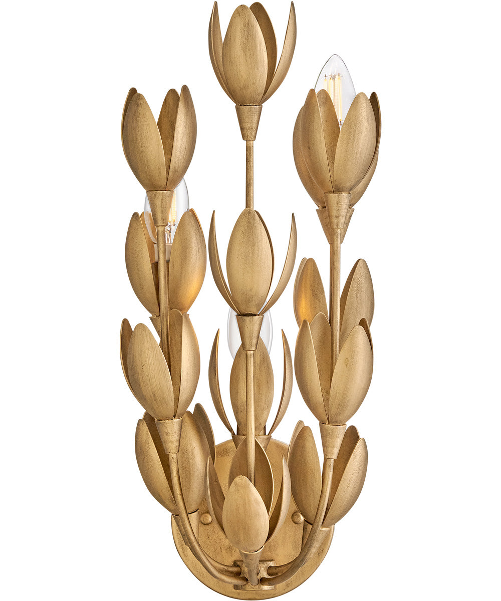 Flora 3-Light Large Sconce in Burnished Gold
