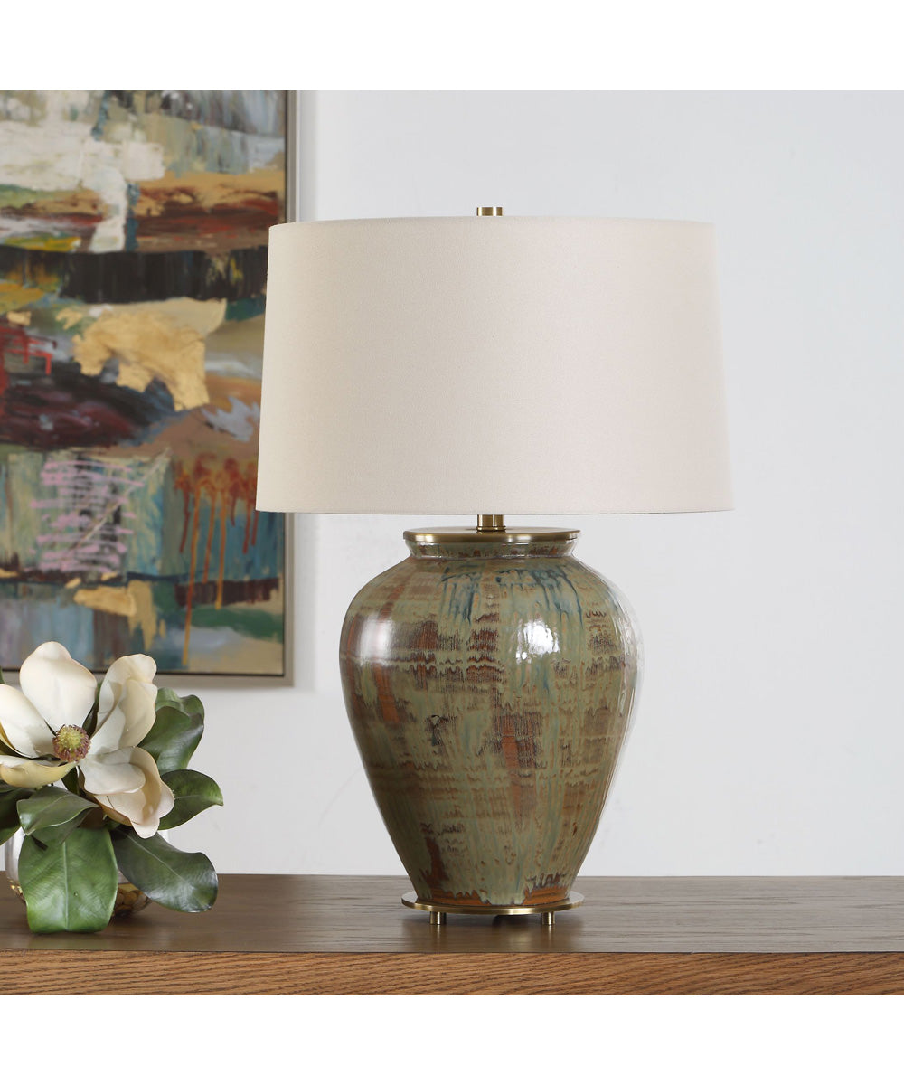Olisa Brown Green Table Lamp