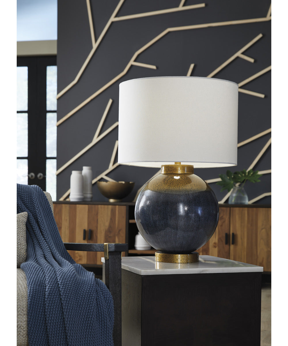 Adara Metal Table Lamp Blue/Gold