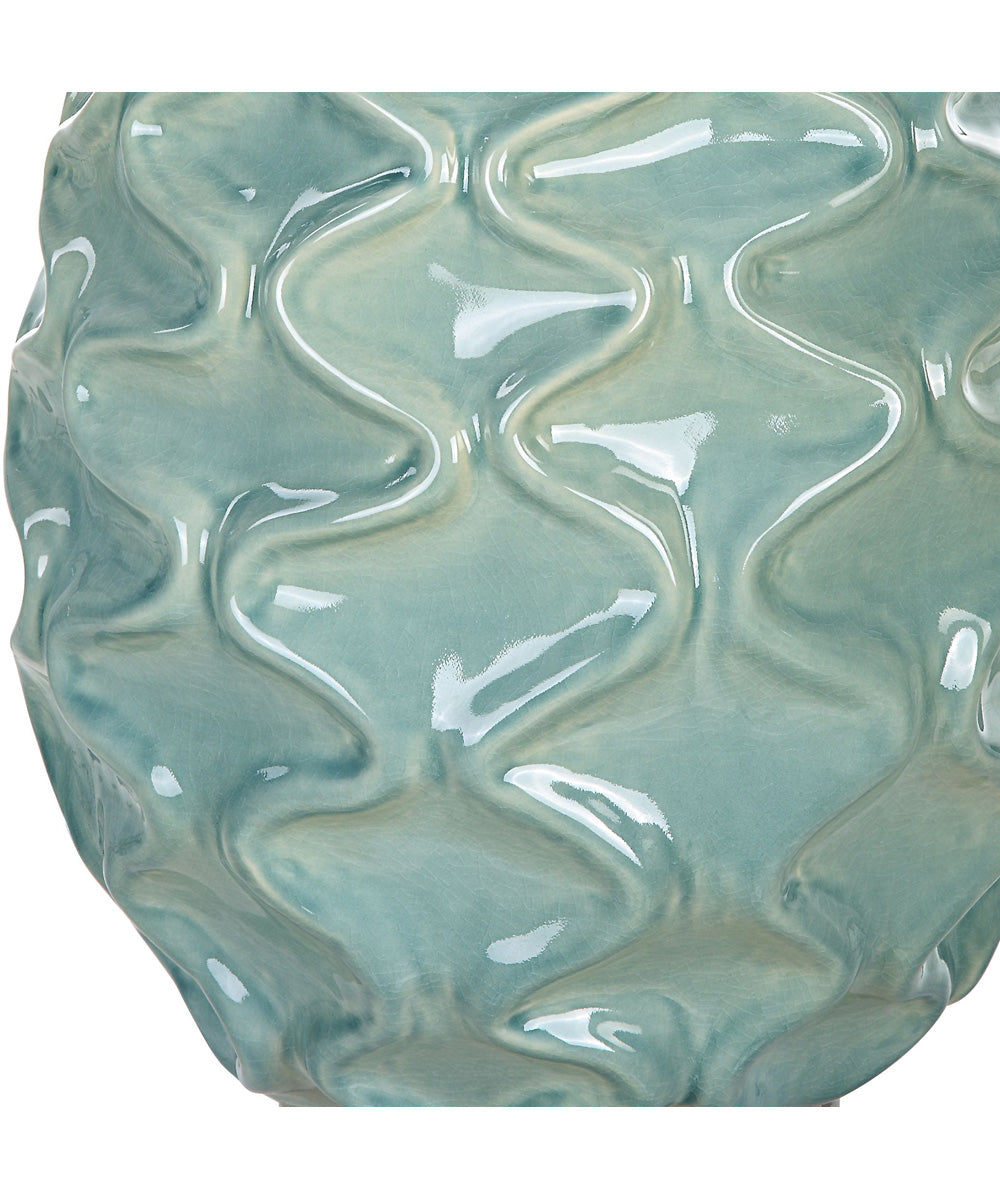 Laced Up Sea Foam Glass Table Lamp