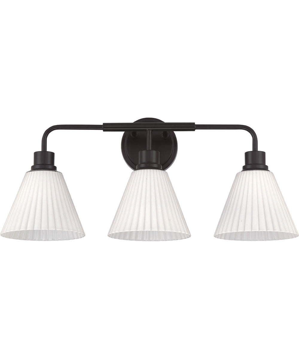 Pleated II 3-Light Lighting Flat Black