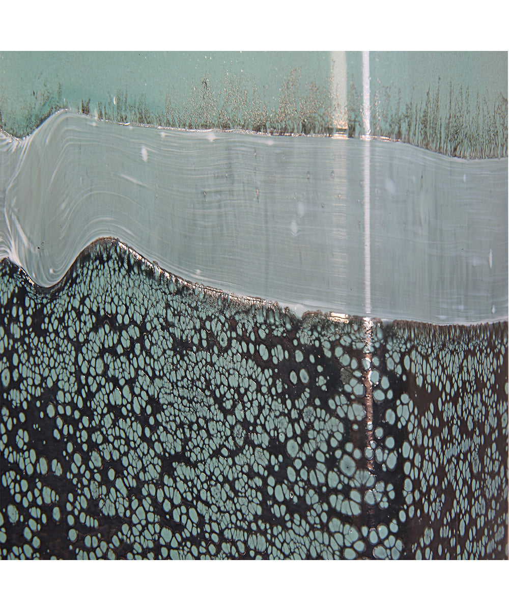 Fuze Aqua & Bronze Vases, Set Of 2