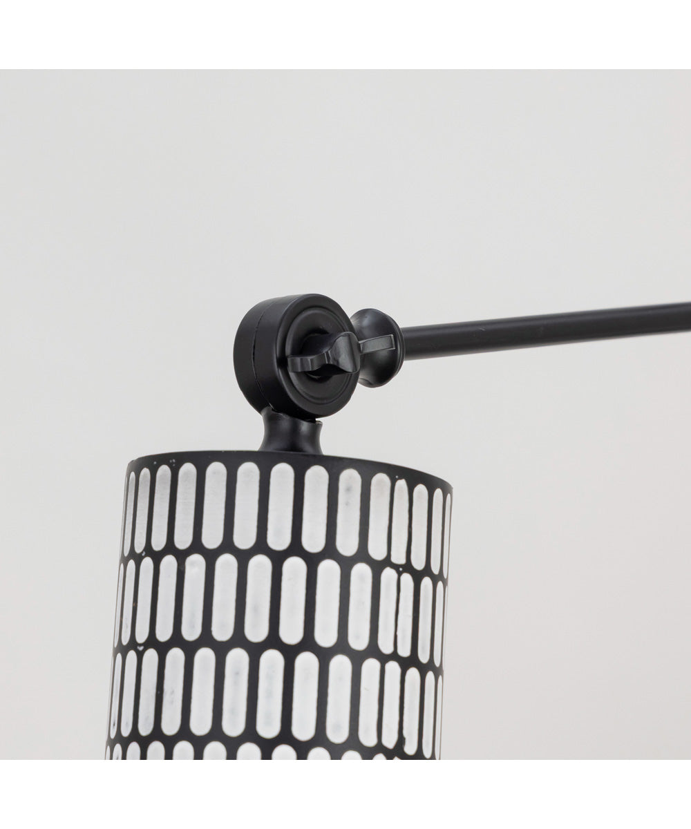 Shaka 1-Light Swing Arm Wall Sconce Black / White