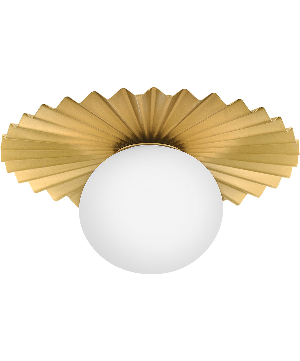 Stevie 1-Light Small Flush Mount in Lacquered Brass