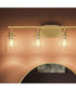 Reines 4-Light Bath Vanity with Clear Glass Shades Brushed Gold