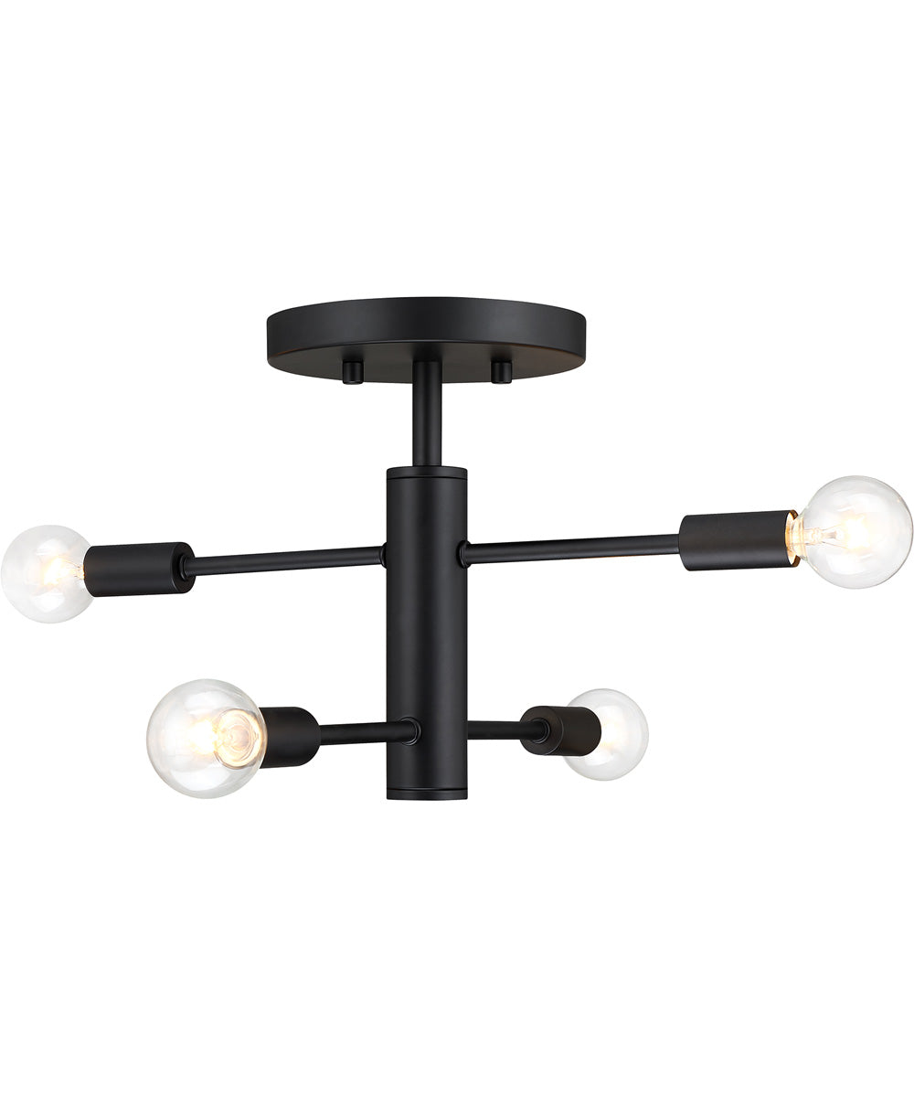 Arlo 4 Light Semi Flush Mount Matte Black
