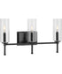 Elara 3-Light Clear Glass New Traditional Bath Vanity Light Matte Black