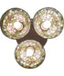 16" Wide Tiffany Rosebush 3 Light Semi-Flush Mount