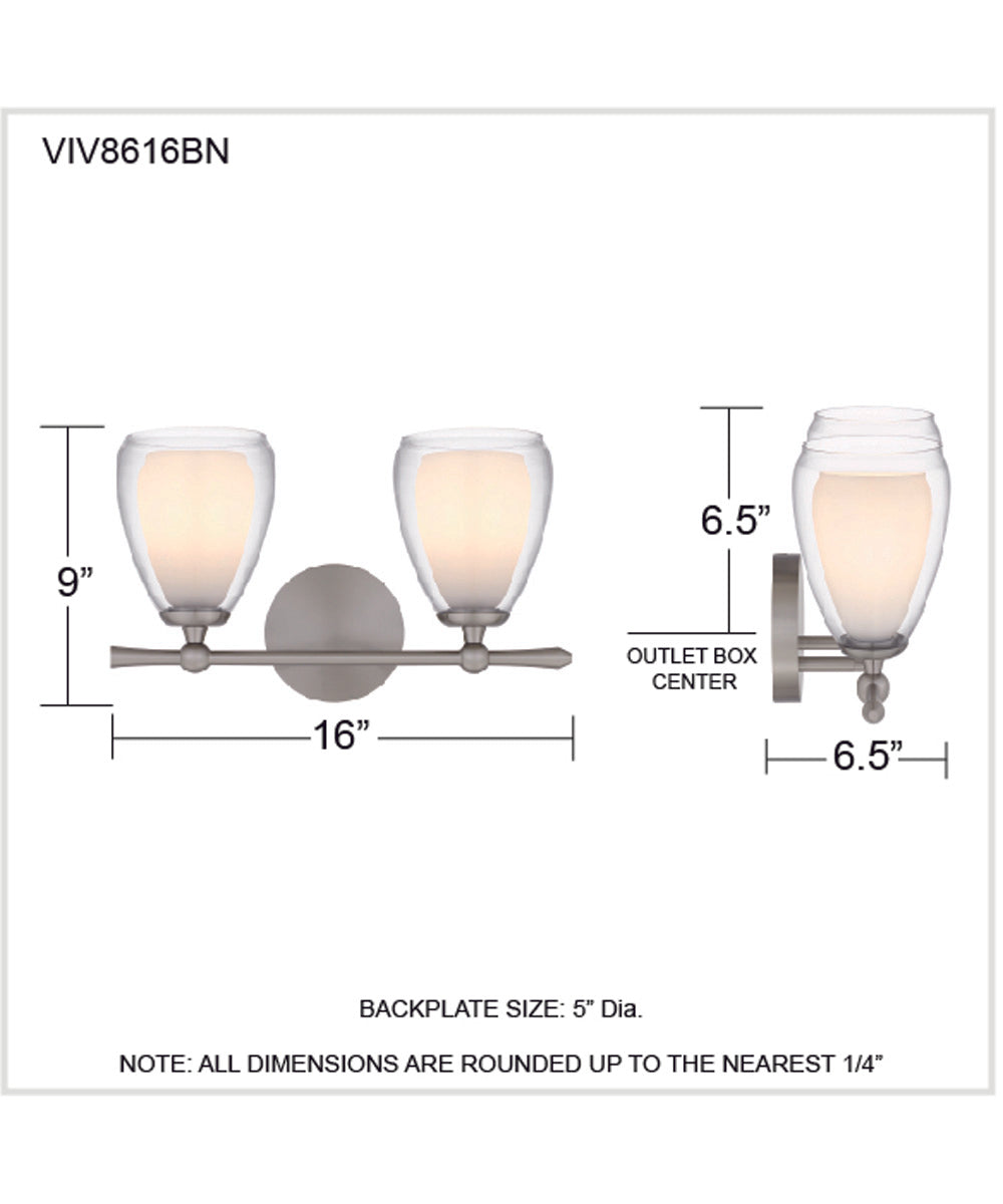 Vivienne 2-light Bath Light Brushed Nickel