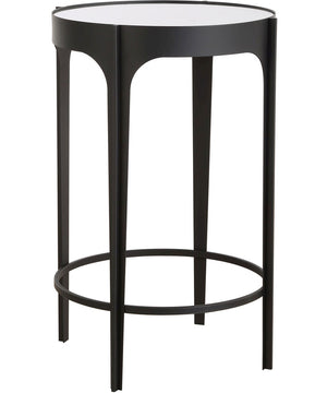 Accent Table in Matte Black with Mirrored Top