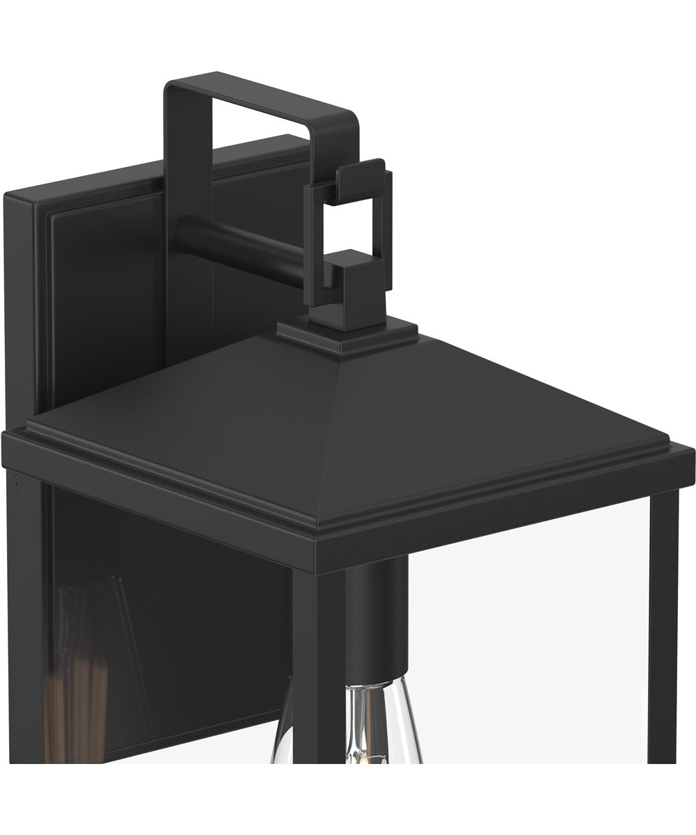 Cantley Large Outdoor Wall Lantern with Clear Glass Panels Matte Black